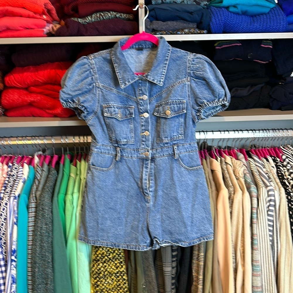 SHEIN blue jean romper size MP​